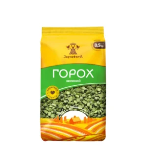 Горох зелений шліфований колотий Зерновита, 0,5 кг